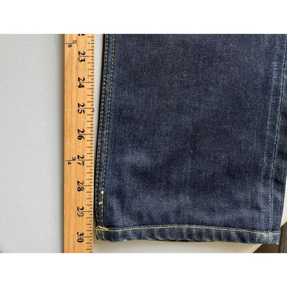 Selvedge Denim Jeans Mens 32X30** Handcrafted Button Fly Dark Wash Whiskered - Picture 10 of 16